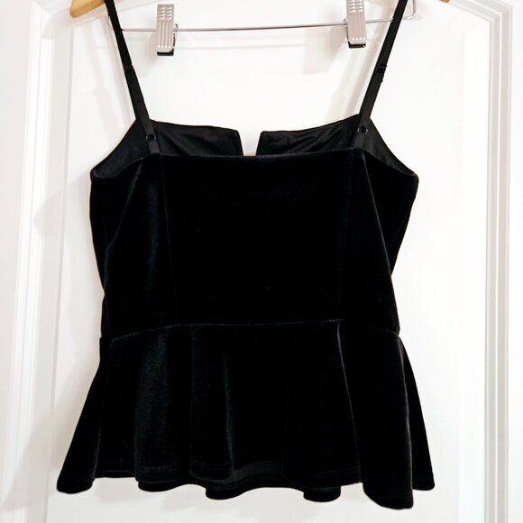 Express Black Crushed Velvet Tank - Picture 2 of 4